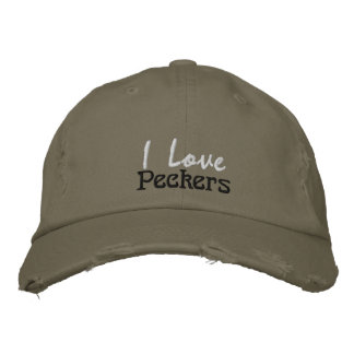 Lustiger Ich liebe Peckers Chicken Spruch Olivgrün Bestickte Baseballkappe