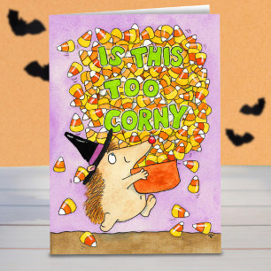 Lustiger Igel Hexen Cartoon Halloween Karte