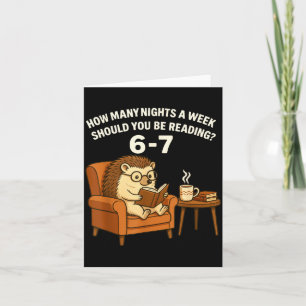 Lustiger Igel liest Buch 67 Sechs Sieben Meme  Karte