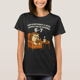 Lustiger Igel liest Buch 67 Sechs Sieben Meme T-Shirt