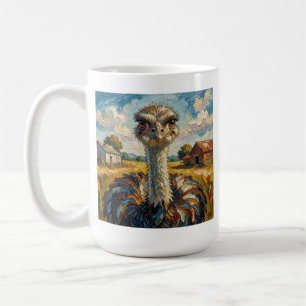 Lustiger Impasto-Strauß auf einer Ranch Personalis Kaffeetasse