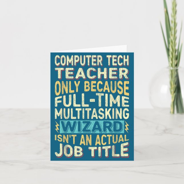 Lustiger Informatiklehrer Multitasking-Zauberer Zi Karte (Vorderseite)