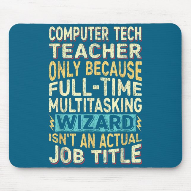 Lustiger Informatiklehrer Multitasking-Zauberer Zi Mousepad (Vorne)