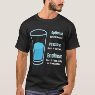 Lustiger Ingenieur Glas doppelt so groß wie es sei T-Shirt