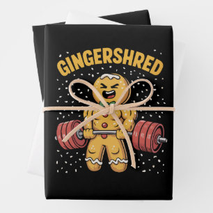 Lustiger Ingwer-Mann GYM Bodybuilding Geschenkpapier Set