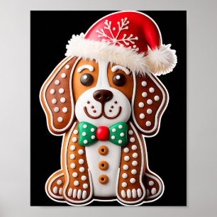 Lustiger Ingwerbrot-Beagle-Hund-Weihnachten-Frauen Poster