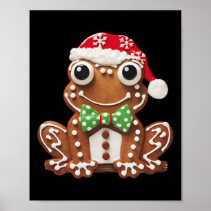 Lustiger Ingwerbrot-Frosch-Weihnachten Damen Herre Poster