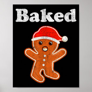 Lustiger Ingwerbrot-Mann Gebackene Kekse Backen Er Poster