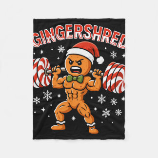 Lustiger Ingwerbrot-Mann-Gym-Körperaufbau Gingersh Fleecedecke