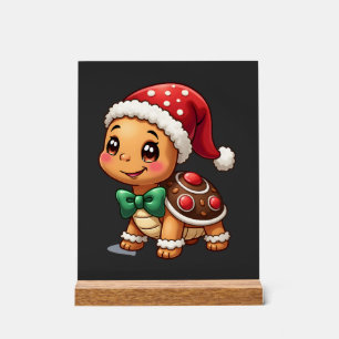 Lustiger Ingwerbrot-Mann-Turtle-Weihnachten-Damen- Acrylschild