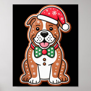 Lustiger Ingwerbrot Pitbull Hund Weihnachten Damen Poster