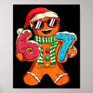 Lustiger Ingwerbrot Sechs Sieben 67 Meme Eiscreme  Poster