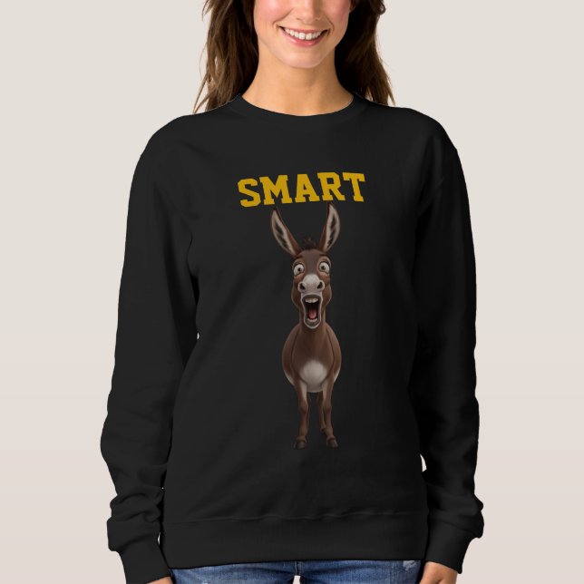 Lustiger intelligenter Esel Sweatshirt (Vorderseite)