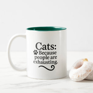 Lustiger introvertierter Katzenliebhaber Zweifarbige Tasse