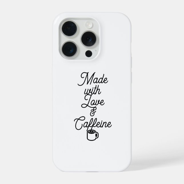 Lustiger iPhone 15 Pro Hülle - Mit Liebe & Kaffee  (Rückseite)