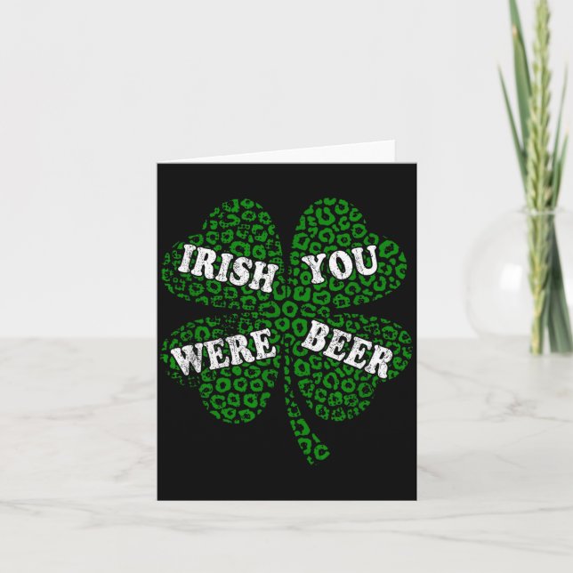 Lustiger irischer Bierkleeblatt Gepard St.Patrick' Karte (Vorderseite)