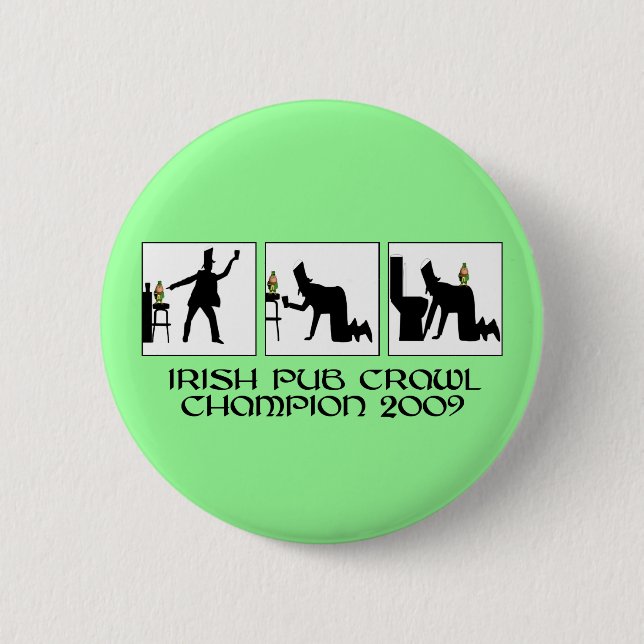 Lustiger irischer Kneipentour Button (Vorderseite)