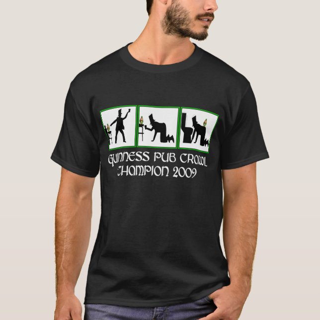 Lustiger irischer Kneipentour T-Shirt (Vorderseite)