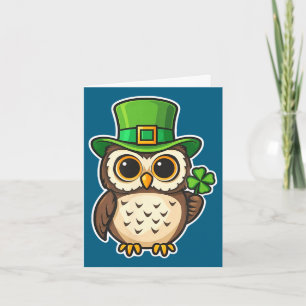 Lustiger irischer Uhu St. Patrick's Day Glücksbrin Karte