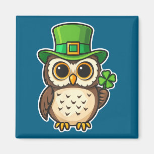 Lustiger irischer Uhu St. Patrick's Day Glücksbrin Magnet