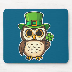 Lustiger irischer Uhu St. Patrick's Day Glücksbrin Mousepad