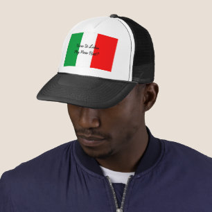Lustiger italienischer Akzent und Flagge von Truckerkappe