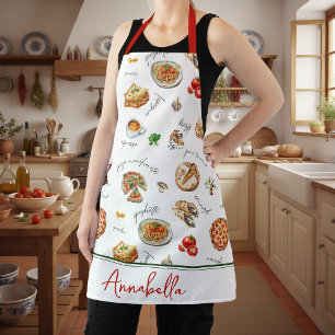 Lustiger italienischer Food-Liebhaber-Küchen-Scrip Schürze