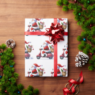 Lustiger italienischer Weihnachtsmann Vespa Babbo Geschenkpapier