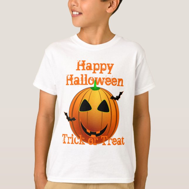 lustiger Jack-o-Laterne-Trick oder Leckerbissen T-Shirt (Vorderseite)