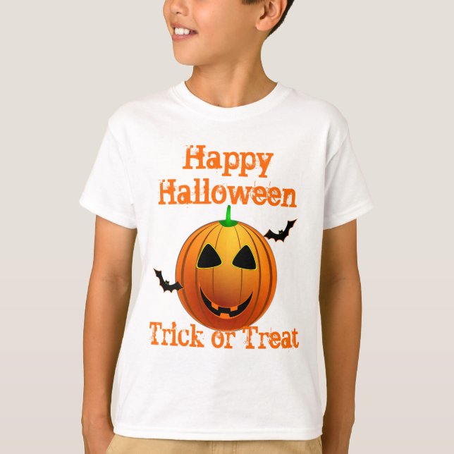 lustiger Jack-o-Laterne-Trick oder Leckerbissen T-Shirt (Vorderseite)