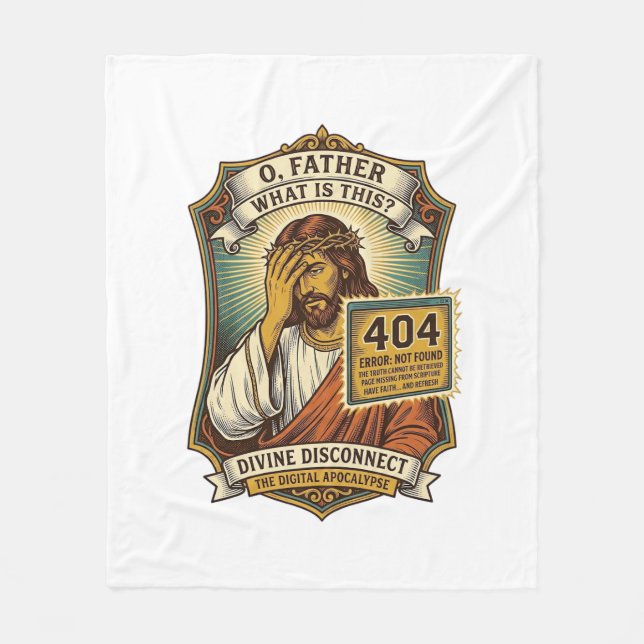 Lustiger Jesus 404 Error Web Entwickler Programmie Fleecedecke (Vorderseite)