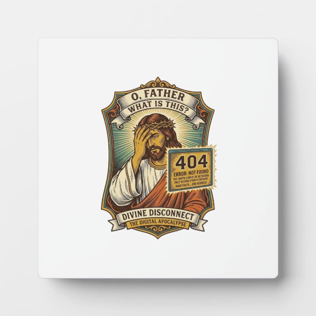 Lustiger Jesus 404 Error Web Entwickler Programmie Fotoplatte (Vorderseite)