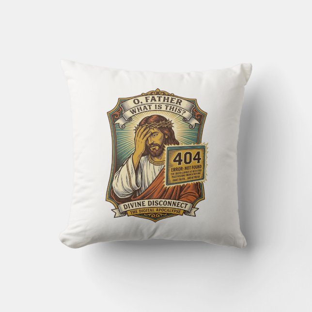 Lustiger Jesus 404 Error Web-Entwickler Programmie Kissen (Vorderseite)