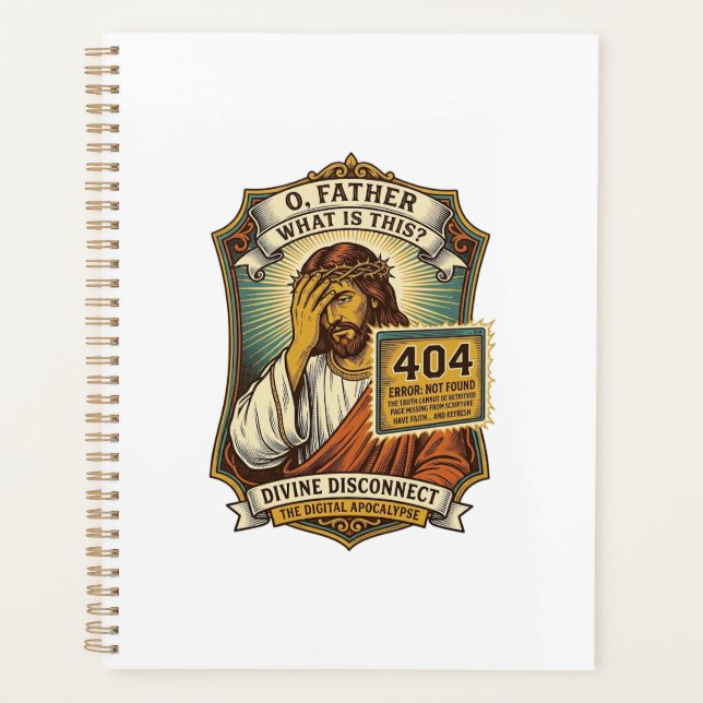 Lustiger Jesus 404 Error Web Entwickler Programmie Planer (Vorderseite)