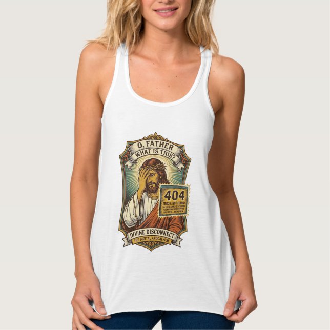 Lustiger Jesus 404 Error Web Entwickler Programmie Tank Top (Vorderseite)