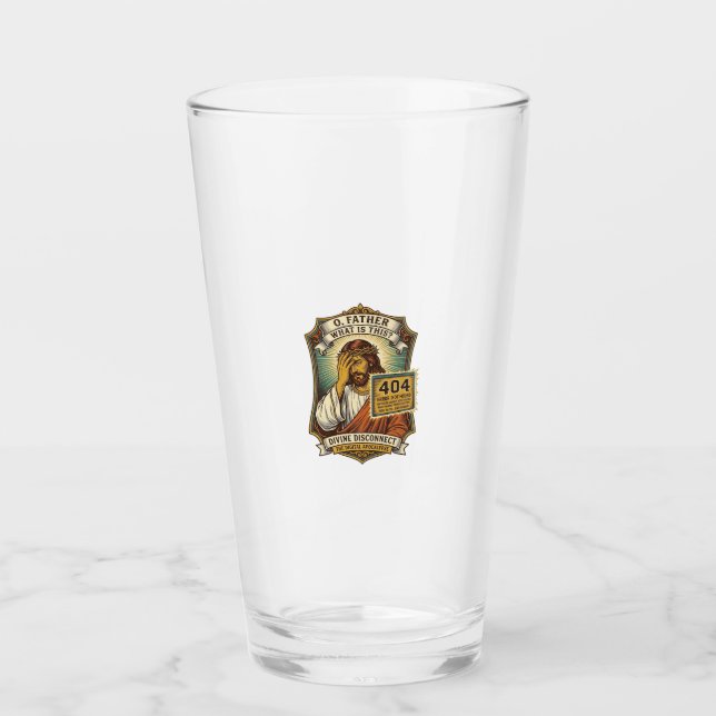 Lustiger Jesus 404 Fehler Web-Entwickler Programmi Glas (Vorderseite)