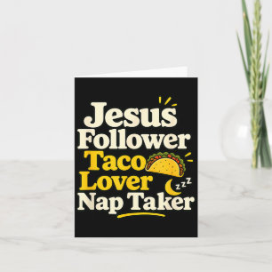 Lustiger Jesus-Anhänger Taco Nap Schlafende Gelieb Karte
