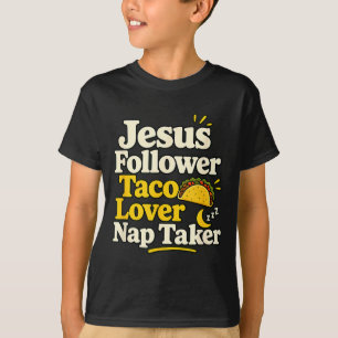 Lustiger Jesus-Anhänger Taco Nap Schlafliebhaber T-Shirt