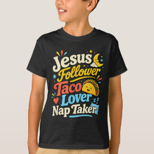 Lustiger Jesus-Anhänger Taco Nap Schlafliebhaber T-Shirt