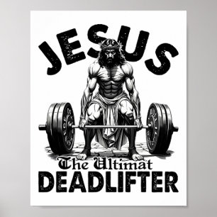Lustiger Jesus Der ultimative Deadlifter Christlic Poster