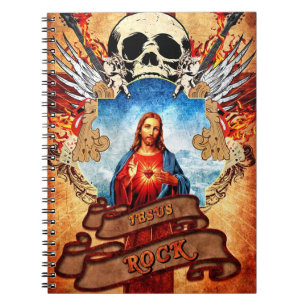 Lustiger Jesus-Felsen Notizblock