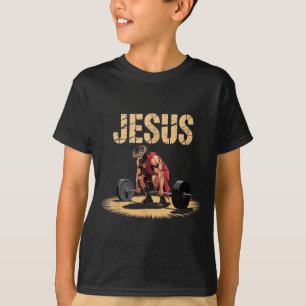 Lustiger Jesus Gewichtheben Christliches Fitnessst T-Shirt