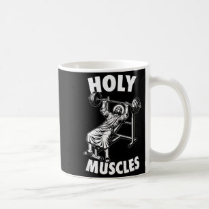Lustiger Jesus heilige Muskeln Bankdrücken Fitness Kaffeetasse