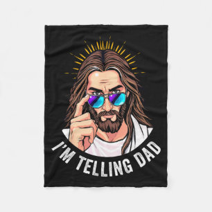 Lustiger Jesus ich erzähle es Papa Fleecedecke