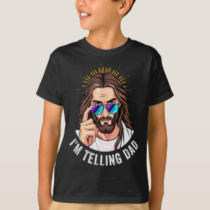 Lustiger Jesus ich erzähle es Papa T-Shirt