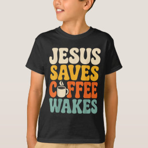 Lustiger Jesus Kaffee Gläubiger Christlicher Glaub T-Shirt