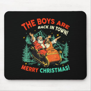 Lustiger Jesus Santa The Boys Are Back In Town Fro Mousepad