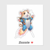Lustiger Jetpack-Hamster-Aufkleber | Cartoon-Tier