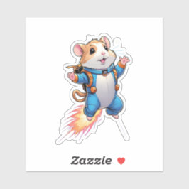 Lustiger Jetpack-Hamster-Aufkleber | Cartoon-Tier  Aufkleber