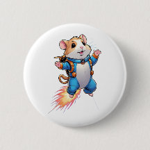 Lustiger Jetpack-Hamster-Pin | Cartoon-Tier-Abzeic